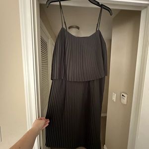 pleated black dress
